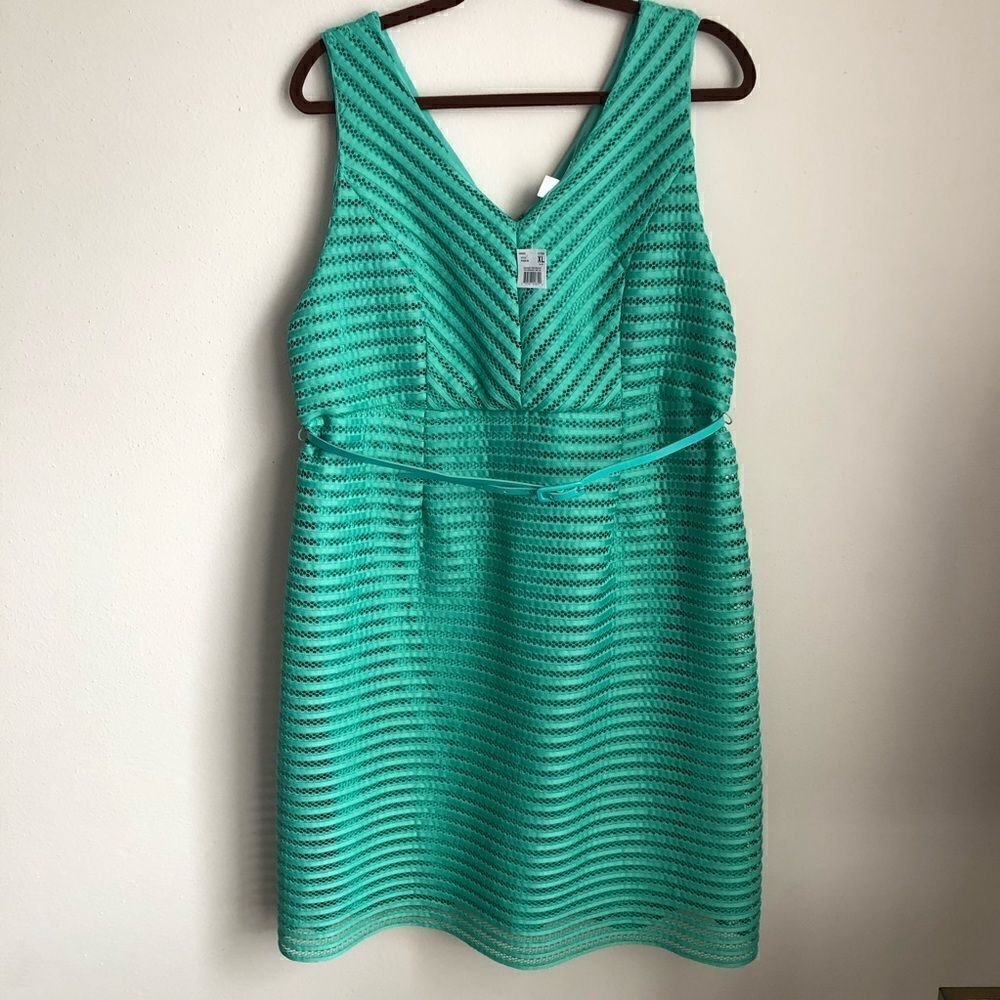 HOST PICK!!! Motherhood Maternity Green belted jacquard dress - Picture 4 of 5
